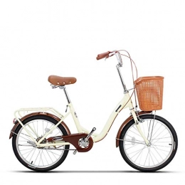 GOLDGOD Bike GOLDGOD Women's Cruiser Bikes, Comfortable City Commuter Bike with Front Basket Carbon Steel Frame And Aluminum Wheels City Bicycle, Front And Rear Double Brakes, Beige, 24 inch