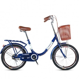 GOLDGOD Bike GOLDGOD Women's Single-Speed Cruiser Bikes Retro Design 24 Inches City Bicycle with Front Basket And Dual Brakes High-Carbon Steel Frame City Bike, Blue