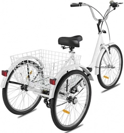 Gpzj Bike Gpzj Adult Tricycle 1 / 7 Speed 3-Wheel for Shopping W / Installation Tools for Seniors, Women, Men.