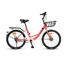 Guyuexuan Comfort Bike Guyuexuan 22-inch Solid Tire Bicycle, Free Of Inflatable, Anti-tie, Adult Student Bicycle, Lightweight Lady Ordinary Commuter The latest style, simple design (Color : Pink, Size : 22 inch)