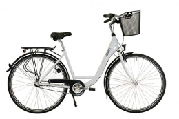 Hawk Comfort Bike HAWK City Wave Premium Plus (Including Basket) (White, 28 Inch) 3G