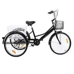 HENGGE Comfort Bike HENGGE Adult Tricycle Bike, Comfortable Padded Seat, Suitable for Women, Men, Freight Tricycle with Shopping Basket for Seniors