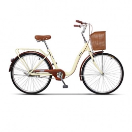 Huijunwenti Comfort Bike Huijunwenti 24 / 26-inch Lightweight Bike, Urban Commuter, Suitable For People 140-180 Cm Tall The latest style, simple design (Color : Beige, Edition : 24inches)