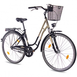 KCP Comfort Bike KCP 28Inch Women's City Bike Toury with 1G Coaster German Traffic Regulations, Black and Olive