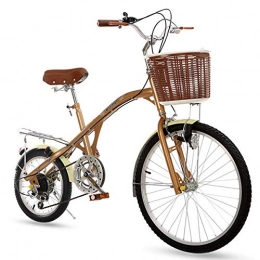 LFANH Bike Ladies Shopper City Bicycle Bike, 7-Speed New Leisure Women's Beach Cruiser Bicycle Comfortable Commuter Bikes Women's And Men's Adults Young People Student, Brown