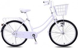 LHY Bike Lady's Vintage Bicycle, Women's Singlespeed City Bike Girl's Ultra Light Portable No Shock Absorption Leisure Urban Bike Commuter Bike Dual Disc Brake Bicycle Dutch Bike for Student Adults, E