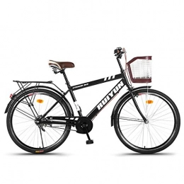 LFANH Comfort Bike LFANH 26 Inch Bike Bicycle, Classic Bicycle, Vintage Bike, Women's And Men's Bicycle Dutch Bike for Women Retro Adult Bike with Basket (Unisex), Black