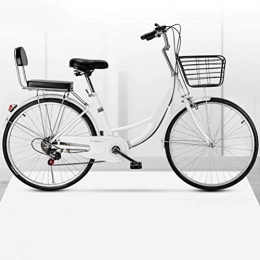 MC.PIG Bike MC.PIG City Commuter Bike-Single Speed City Bike Women'S Man'S Bike Ladies City Bicycle Outdoor Sports City Urban Bicycle Shopper for City Riding and Commuting (Color : White, Size : 26 inches)