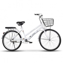 MC.PIG Bike MC.PIG Women'S Bicycle-Lightweight Adult Student Urban Retro Lady Bicycle Commuter Bike Men'S and Women'S for Women Retro Frame Adult Bike with Basket (Color : White, Size : 26)