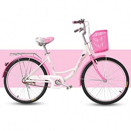 SICONG Comfort Bike Men's And Women's City Bicycles, 26-Inch Adult Road Bike, Comfortable Retro Single Speed Bike, For City Travel And Commuting, Pink