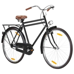 mewmewcat Comfort Bike mewmewcat Classic Comfort Dutch bike City bike bicycle with lighting 28 inch wheel 57 cm frame men