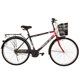 MIAOYO Comfort Bike MIAOYO Single Speed Cruiser Bikes, V-brake, Lightweight City Bike For Outdoor Adult, Urban Commuter Road Bike Bicycle With Shopping Basket, Red, 26