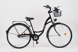 Milord Bikes Comfort Bike Milord. 2018 City Comfort Bike with Basket, Ladies Dutch Style, 1 Speed, Black, 28 inch