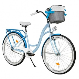 Milord Bikes Bike Milord. 26 inch 1 Speed Baby Blue City Comofrt Bike Ladies Dutch Style with Rear Carrier and Basket