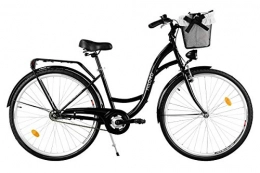 Milord Bikes Comfort Bike Milord. City Comfort Bike, Ladies Dutch Style with Rear Carrier, 1 Speed, Black, 26 inch