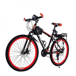 MYRCLMY Variable Speed Bicycle,26" Mens 21/24/27-Speed Mountain Bike, Aluminum Frame, Trigger Shift, Shock-Absorbing Off-Road Bike,Adjustable Seat,Men And Women,Red,24 speed
