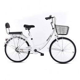 MYS Bike MYS Women's Bicycle 22'' / 24'' Student Ultra-lightweight Commuter Carbon Steel Bikes Adult City Work Leisure Travel Bicycle Shock Absorption Anti-skid Safety Convenient(Size:22inch, Color:white)