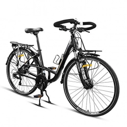 NENGGE 24 Speed Road Bike, Adult Men Aluminum Frame Commuter Bike, Road Bicycle with Mechanical Disc Brakes, 700 * 38C Wheels, City Utility Bike,Black