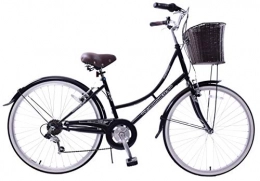 Professional Ammaco Classique Dutch Style Heritage Town 26" Wheel Womens Ladies Bike & Basket 16" Frame 6 Speed Black