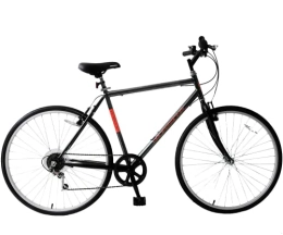 Discount Comfort Bike Professional Avenue Mens Hybrid Bike 700c Wheel 21" Frame 6 Speed Black Red