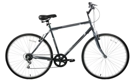 Ammaco Bike Professional Premium Mens 700c Wheel Hybrid City Trekking Town Commuter Bike 6 Speed Grey 18" Frame