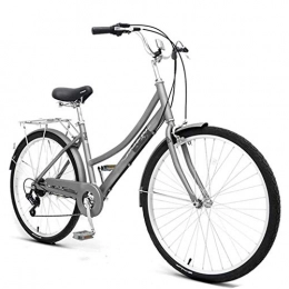 Rabbfay Bike Rabbfay Bike Mens And Womens Hybrid Retro-Styled Cruiser, 7-Speed Ride in The Park Women's Touring City Road Bicycle with Rear Rack, Step-Over, A