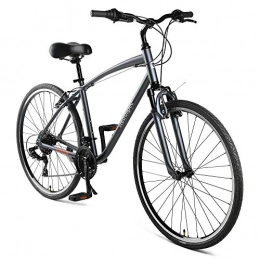 Retrospec Comfort Bike Retrospec Unisex's Barron Comfort Hybrid Bike 21-Speed with Wide, Multi-Surface Tires 20" Large, Graphite