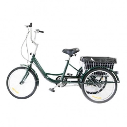 Sfeomi Comfort Bike Sfeomi Adult Tricycle Trike 3-Wheel Bike Cruiser 24" w / Basket Liner & Comb Lock 100kg Capacity Shopping Basket