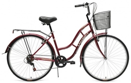 Tiger Cycles Comfort Bike Tiger Town and Country Traditional Ladies Heritage Bike 700c 6 Speed Burgundy / Gold