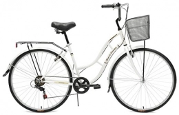 Tiger Cycles Comfort Bike Tiger Town and Country Traditional Ladies Heritage Bike 700c 6 Speed White / Gold