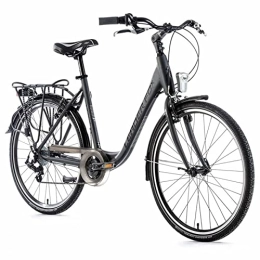 Leaderfox Comfort Bike Velo Musculaire City Bike 26 Leader Fox domesta 2021 Femme Gris Mat 7v Cadre alu 17 Pouces (Taille Adulte 165 à 173 cm)