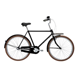 Velorbis Comfort Bike for Men Urban Chic Bicycle, 3 Speed, 22.5" Frame with Front Carrier (Jet Black, 57 cm)