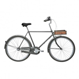 Velorbis Comfort Bike Velorbis Comfort Bike for Men Urban Chic Bicycle, 3 Speed, 22.5" Frame with Front Carrier (Mouse Grey, 57 cm)