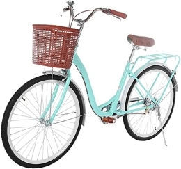 Wxnnx Comfort Bike Womens Beach Cruiser Commuter Bike-26 Inch Unisex Classic Bicycle with Basket - Retro Bicycle, Road Bike, Seaside Travel Bicycle, A
