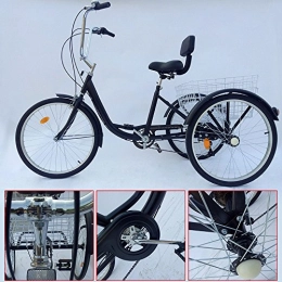 Z&Y 6 Speed Tricycle for Adults 24 Inch Adult Bike Seniors Bicycle with Basket