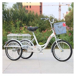 ZFF Comfort Bike ZFF 20 Inch Adult Tricycle 3 Wheel Bike With Large Basket Trike Cruise For Recreation Shopping Picnics Exercise Men's Women's Tricycle (Color : Silver)