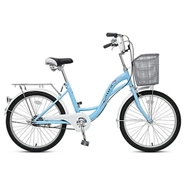ZXQZ Bike ZXQZ Bicycles, 22-inch City Bikes for Commuting, Retro Bikes for Male and Female Students, Middle-aged Bikes (Color : Blue)