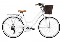 Classic Cruiser Bike Classic Heritage Ladies 26" Wheel 7 Speed 16"£ Frame Traditional Bike Bicycle White