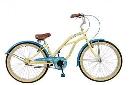 Elswick Cruiser Bike Elswick Jumeirah Beach Cruiser Comfort Traditional American Style Bike 26" Wheel 16" Frame Cream / Blue