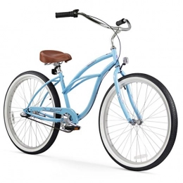 Firmstrong Bike Firmstrong Urban Lady 3-Speed 26" Beach Cruiser Bicycle, Baby Blue w / Brown Seat
