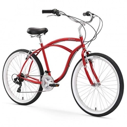 Firmstrong Bike Firmstrong Urban Man 21-Speed Beach Cruiser Bicycle, 26-Inch, Red