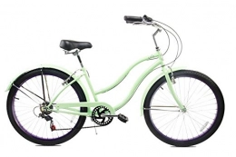 Loco Cycles Cruiser Bike Loco Cycles Women's 26" 7-Speed Step-Thru The SoBe Beach Cruiser, Mint Green
