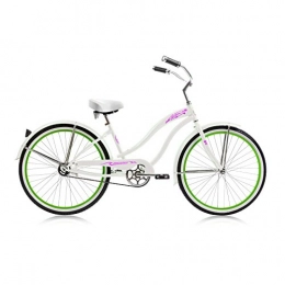 Micargi Bike Micargi ROVER GX-F Beach Cruiser Bicycles (Frame / Wheel Size : 26"), White