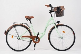 Milord Bikes Bike Milord. 2018 City Comfort Bike with Basket, Ladies Dutch Style, 1 Speed, Mint, 28 inch
