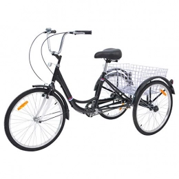 MOPHOTO Cruiser Bike MOPHOTO 20" Single Speed Adult Tricycle 3 Wheels Trike Cruiser Bike for Teenager Beginning Rider Cycling for Shopping Outdoor Picnic Sports - Black