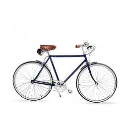 QILIYING Cruiser Bike Inner Three-speed Transmission Retro Bicycle DIY Brazed Frame Men's Bicycle (Color : Deep blue, Number of speeds : 3)
