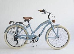 Via Veneto Cruiser Bike Via Veneto Bicycle Bike Citybike CTB Women's Vintage American Cruiser Retro Aluminium (Blue)