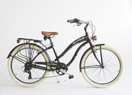Via Veneto Cruiser Bike Via Veneto Bicycle Bike Citybike CTB Women's Vintage American Cruiser Retro Aluminium (Matte Black)