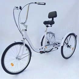 YIYIBY Cruiser Bike YIYIBY 24"3 Wheel 6 Speed Adult Tricycle Cruiser Bikes, Tricycle For Adult Cargo Bicycle Adult Tricycle Senior Wheel For Shopping Adjustable