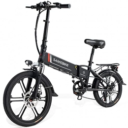 Samebike Electric Bike 【UK Next Working Day Delivery】SAMEBIKE 20LVXD30-II 250W Motor 25km / h 10.4AH 20 Inch Folding Electric Bike Aluminum Alloy Conjoined Rim SHIMANO 7 Speed(Black)